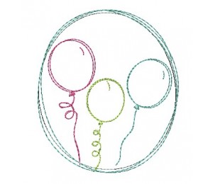 Stickdatei - Luftballon Doodle Rahmen